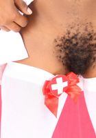 hairy Black model Mistique takes off her uniform, Mistique (mis050) ATK Exotics: Mistique (hairy Black model Mistique takes off her uniform)