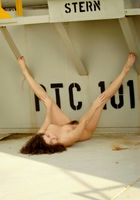 Sativa is outside at the dock, stripping by the waterfront., Sativa Verte (sat007) ATK Natural & Hairy: Sativa Verte (Sativa is outside at the dock, stripping by the waterfront.)